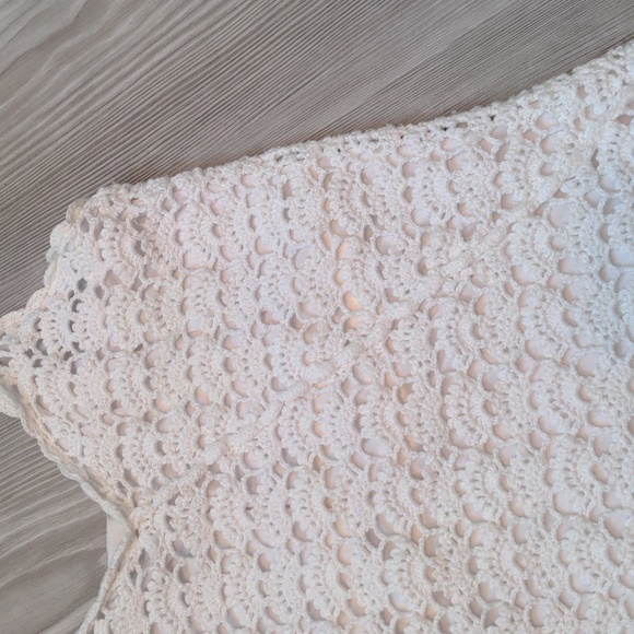 90's vintage Lilly Pulitzer crochet tank top fully lined cream colored - Picture 6 of 16
